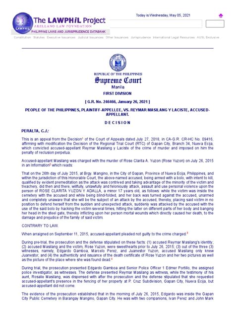 murder rpc|G.R. No. 246466 .